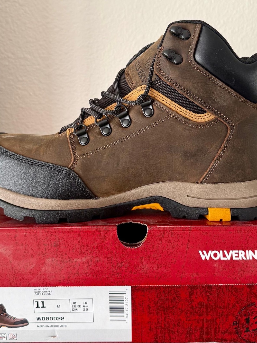 Wolverine Brown and Black Leather Waterproof Hiking Boot